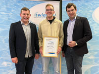 Fabian J�bkes, 1. Vorsitzender der Schwimmjugend im SV NRW, Johannes Petry, Erik Henschke, 2. Vorsitzender der Schwimmjugend